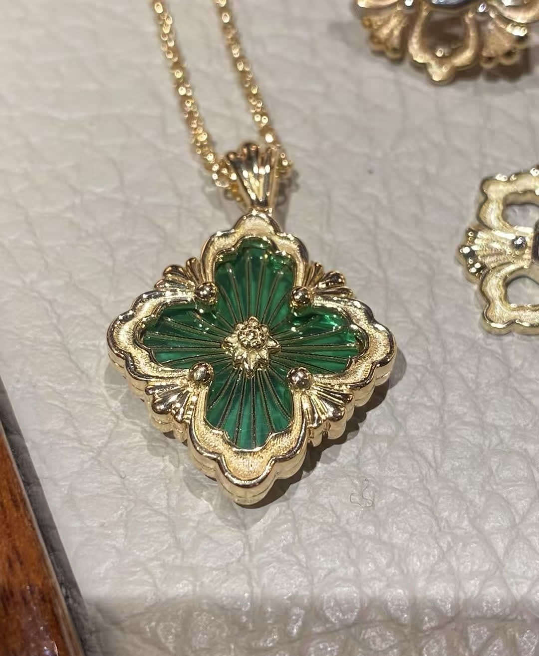 Van Cleef & Arpels Gold and Blue Enamel Flower Pendant Necklace
